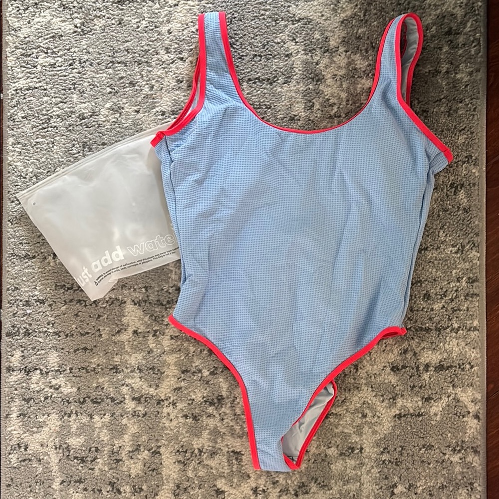 Cupshe Light Blue and Red Swimsuit